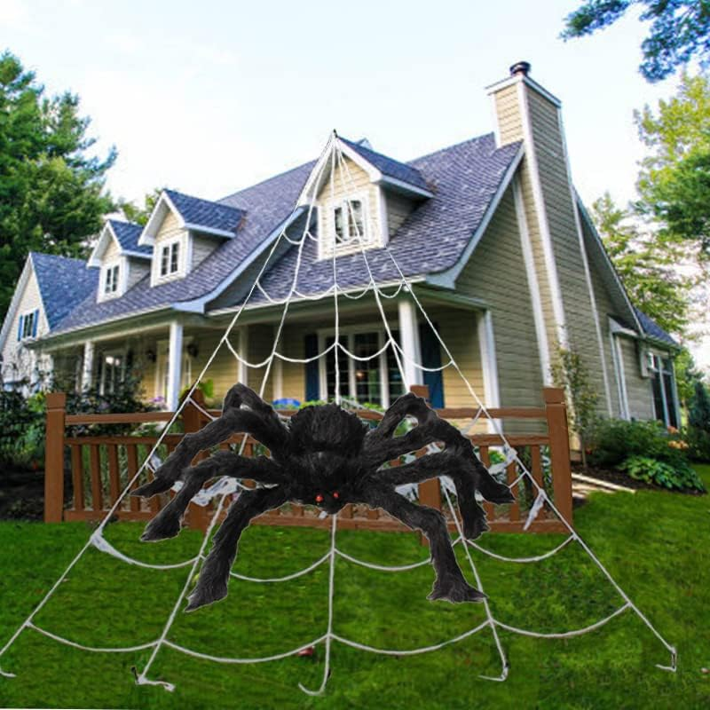 Skanto | Halloween Edderkopp Dekorasjoner, strekkbar edderkoppnett