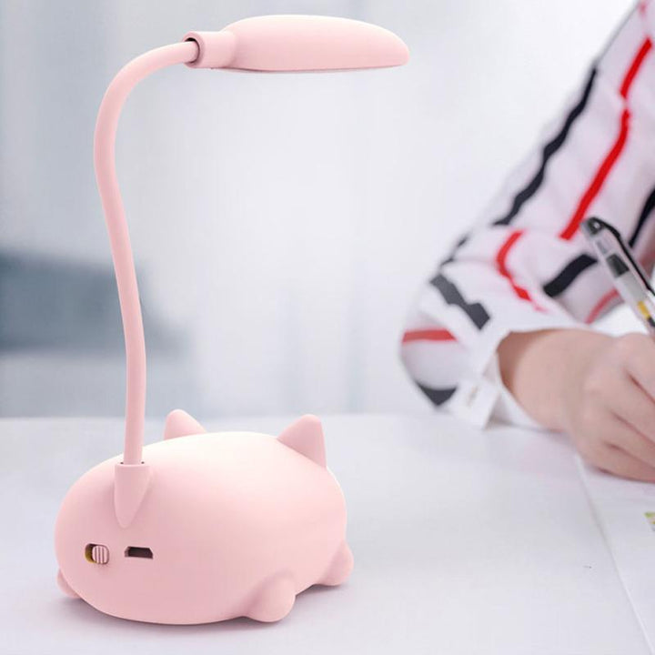 Skanto | Mini Tegneserie Katt LED Øyevern Leselampe USB Oppladbar Skrivebordlampe