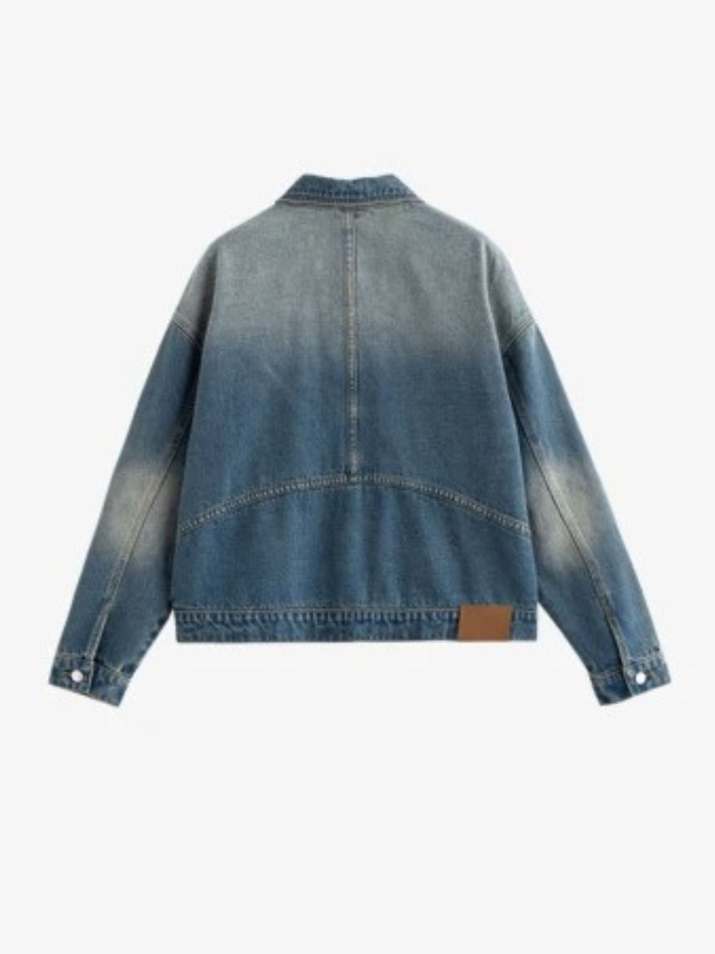 Oversized Denimjakke med Vintagevask