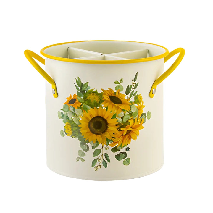 Skanto | Floral Bestikk Oppbevaringskurv med Divider Lok