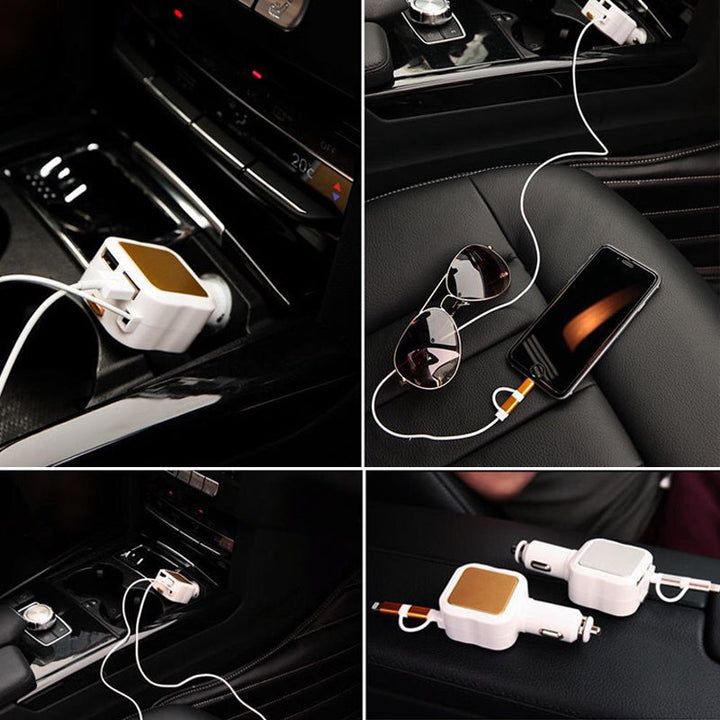 Ciaovie biladapter Multi med uttrekkbar ladekabel | Skanto