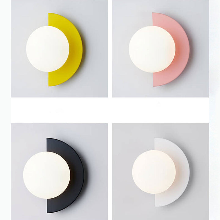 Skanto | Glass Globe Wall Light with Colourful Base