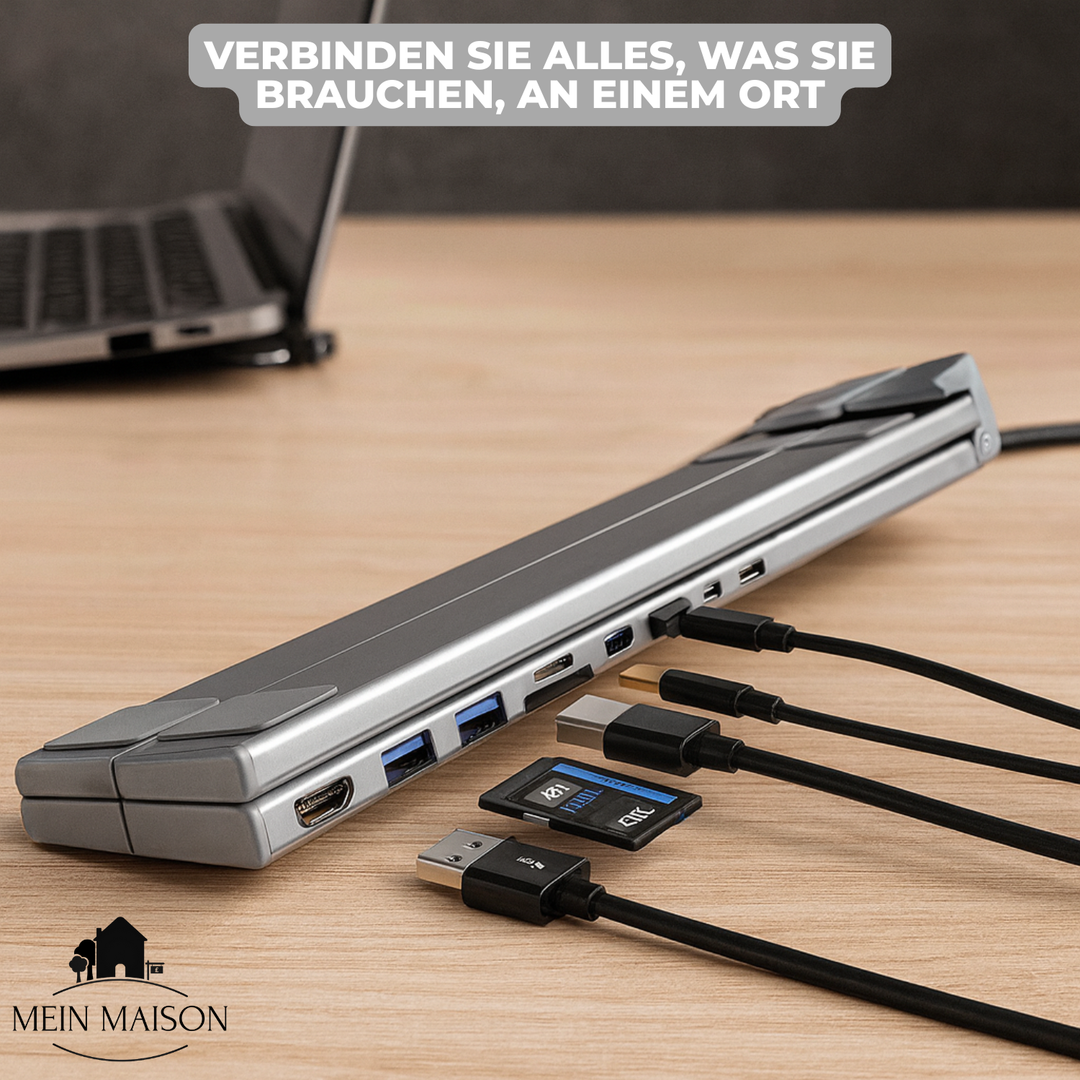 Skanto | ProDock Stand – 8-i-1 Laptop Riser og Hub kombinert!
