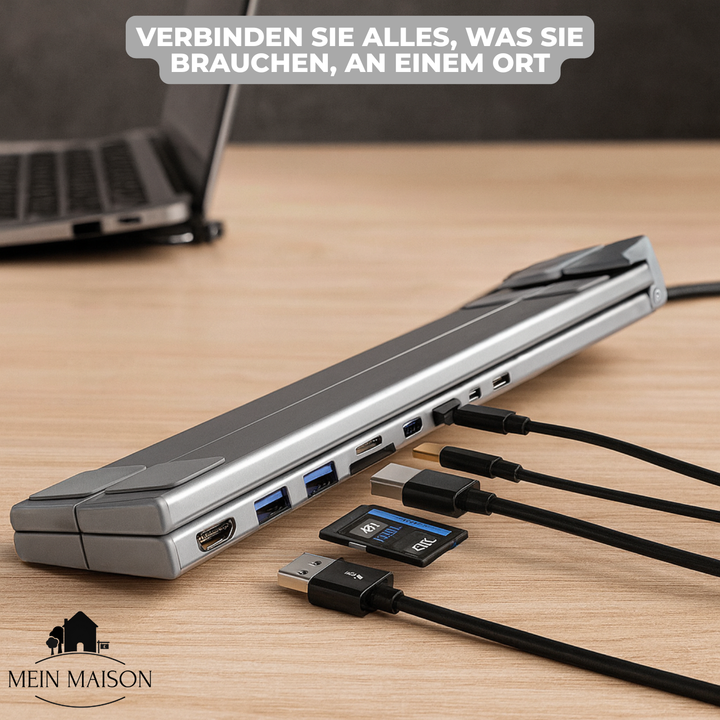 Skanto | ProDock Stand – 8-i-1 Laptop Riser og Hub kombinert!