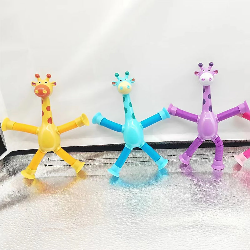 Teleskopisk Sugekop Giraff Leketøy | Skanto