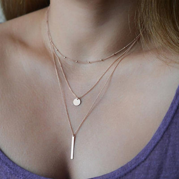 Skanto | Multilayer Pendant Lang Kjede Halskjede