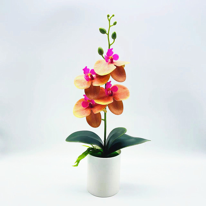 Skanto | Kunstig Orkidéblomst – Dekorativ Kunstig Plante for Stue og Borddekorasjon