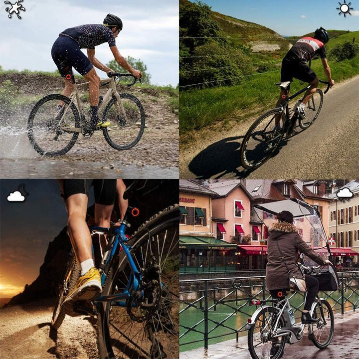 Skanto | VeloSafe Slim – USB-oppladbart intelligent sykkel baklys med bremsesensor