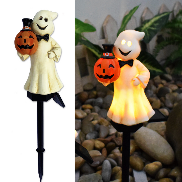 Skanto | Halloween Sollys – Dekorative LED Hage-lys med Gresskar og Heks-designs