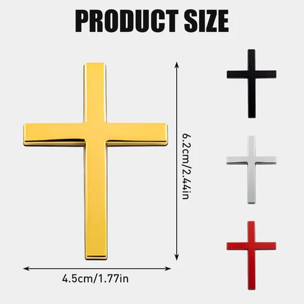 Skanto | ️ 3D Kryss Metall Jesus Kristus Kors Merke StickerBil Anti-Scratch Sticker