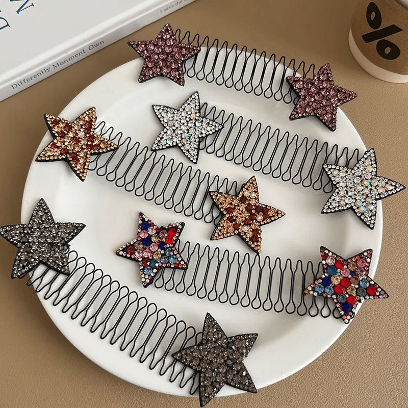 Rhinestone Star Hårkamssett (5 deler) | Skanto