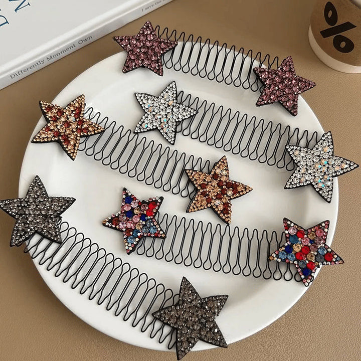 Rhinestone Star Hårkamssett (5 deler) | Skanto