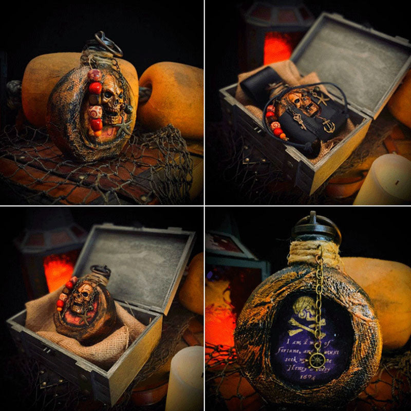 Skull Pirate Rum Bottle laget av harpiks | Skanto
