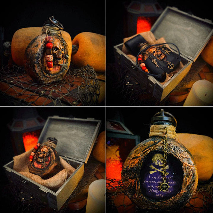 Skull Pirate Rum Bottle laget av harpiks | Skanto
