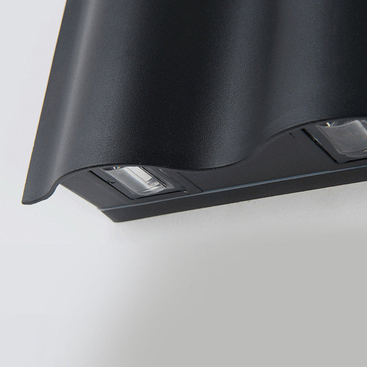 Moderne svart LED-Wandleuchte for Außenbereich