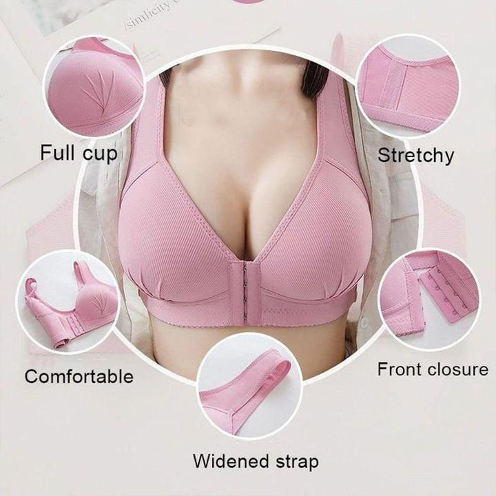 Skanto | Plus Size Front Closure Elastic Push Up Comfort Bra