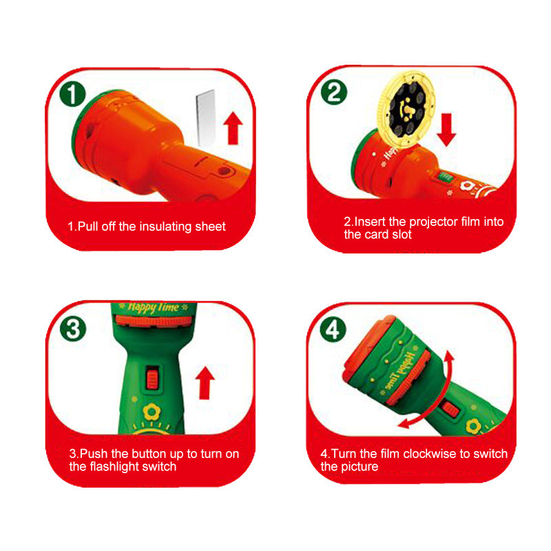 Norvo | Jule Lommelykt Slide Prosjektor Fakkel Prosjektor Lampe Leketøy