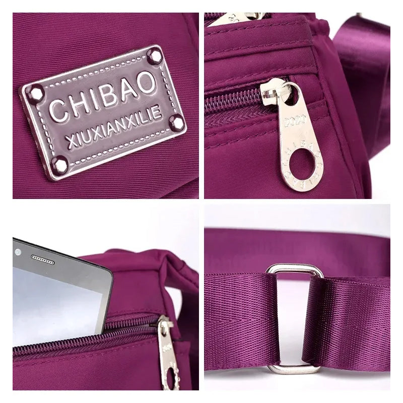 Skanto | Kvinners Multi-lags Nylon Crossbody Bag