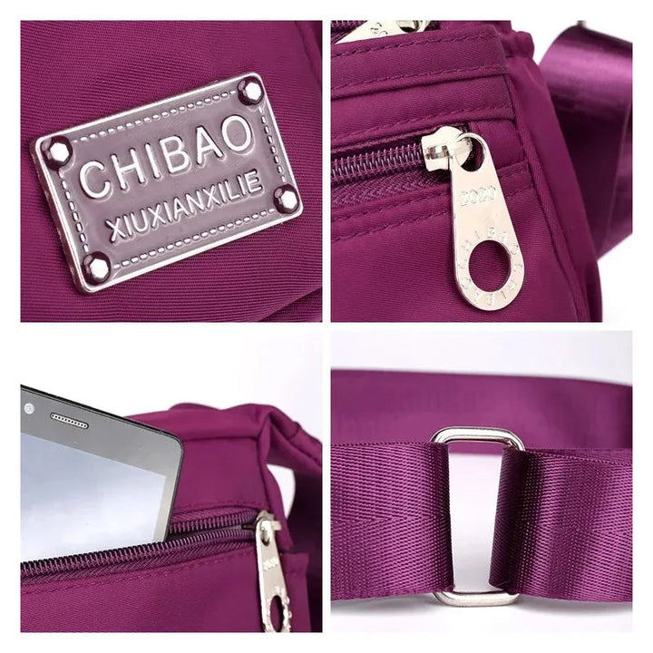Skanto | Kvinners Multi-lags Nylon Crossbody Bag