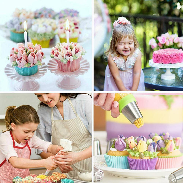 Skanto | Rustfritt stål tut sett (13 deler) for cupcakes og kakedekorasjon