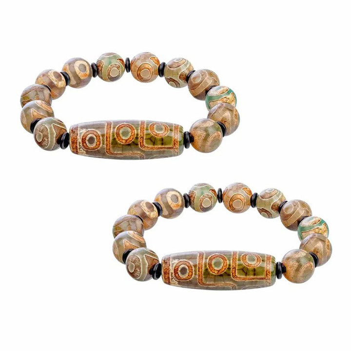 Skanto | Naturlig Agate Dzi Perler Armbånd