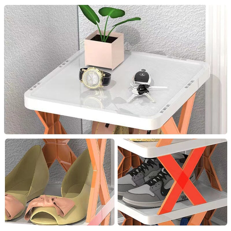 Foldbar Multi-Lags Skoholder, Skoplassering Hylle Organiser | Skanto