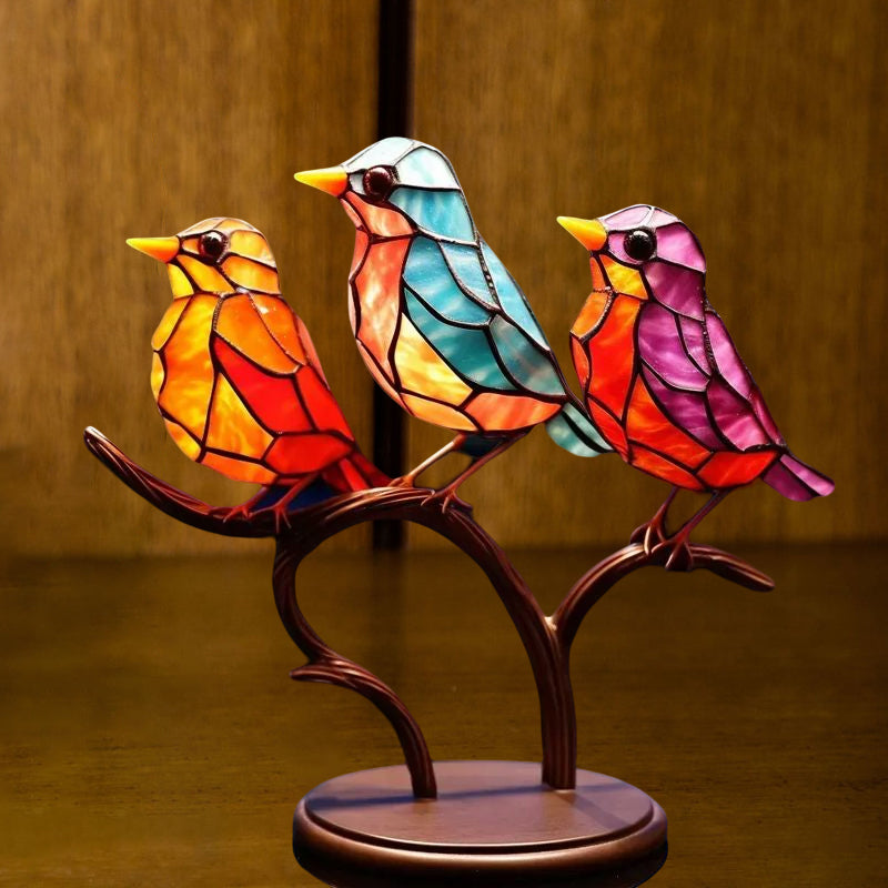 Fargede Glass Ornamenter Fugl på Greiner | Skanto