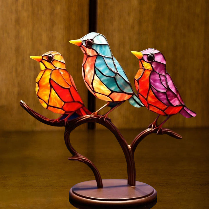 Fargede Glass Ornamenter Fugl på Greiner | Skanto