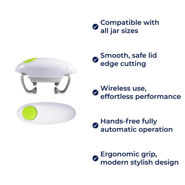 Smooth Edge Safety – Batteridrevet – Enkelt berøring – Forhindrer kutt – Ideell for eldre og kokker Skanto