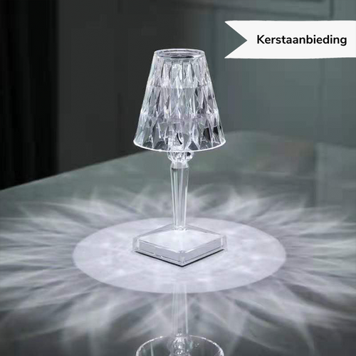Skanto | LuxeCrystal Premium LED Bordlampe | Trådløs | Dimmbar Krystallbelysning | Stemningslys & Dekorasjon