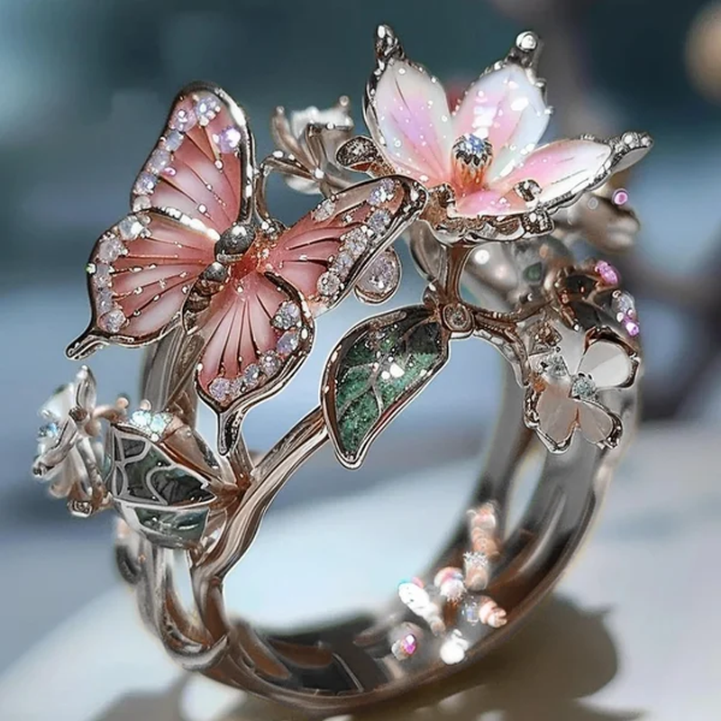 Butterfly flower ring | Skanto