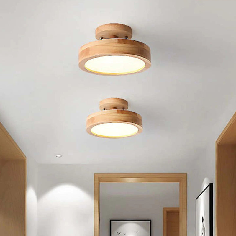 Stilig LED taklampe laget av tre og akryl for soverom, spisestue og stue