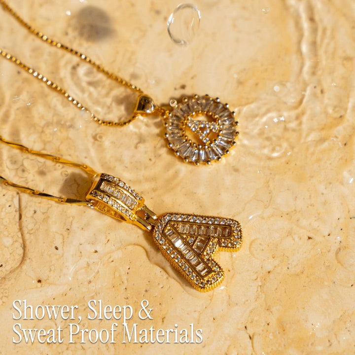 Skanto | 2pc 14k Diamant Bokstav Initial Halskjeder