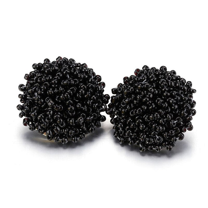 Skanto | Lys og morsom håndlaget multicolor perle pompom stud øredobber