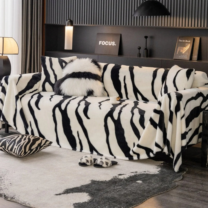 Skanto | Wild Stripes Zebra Fleece Sofa Cover