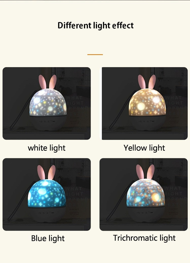 LED Universe Stars Bunny Prosjektor Nattlys | Skanto