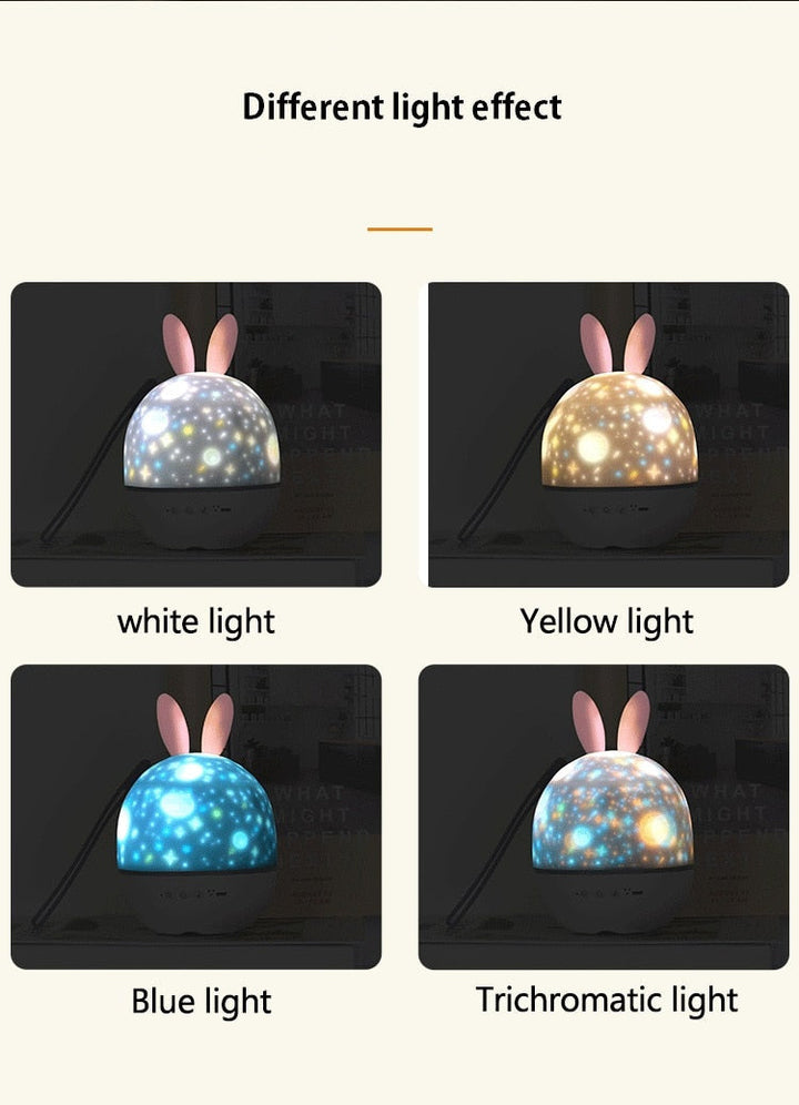 LED Universe Stars Bunny Prosjektor Nattlys | Skanto