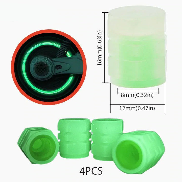 Skanto | Universelle Fluorescerende Dekk Ventilhetter (4 STK/Sett)