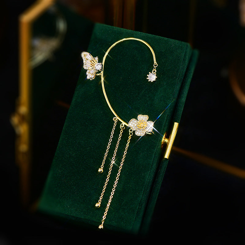 Skanto | Butterfly Blomst Rem Style Zircon Øredobber