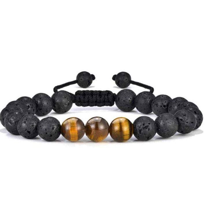 Skanto | Tiger Eye Lava Rock Stone Armbånd