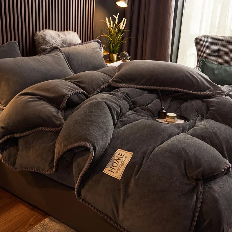 Skanto | Luksus Fløyel Fleece Dynecover Sett - PlushHaven