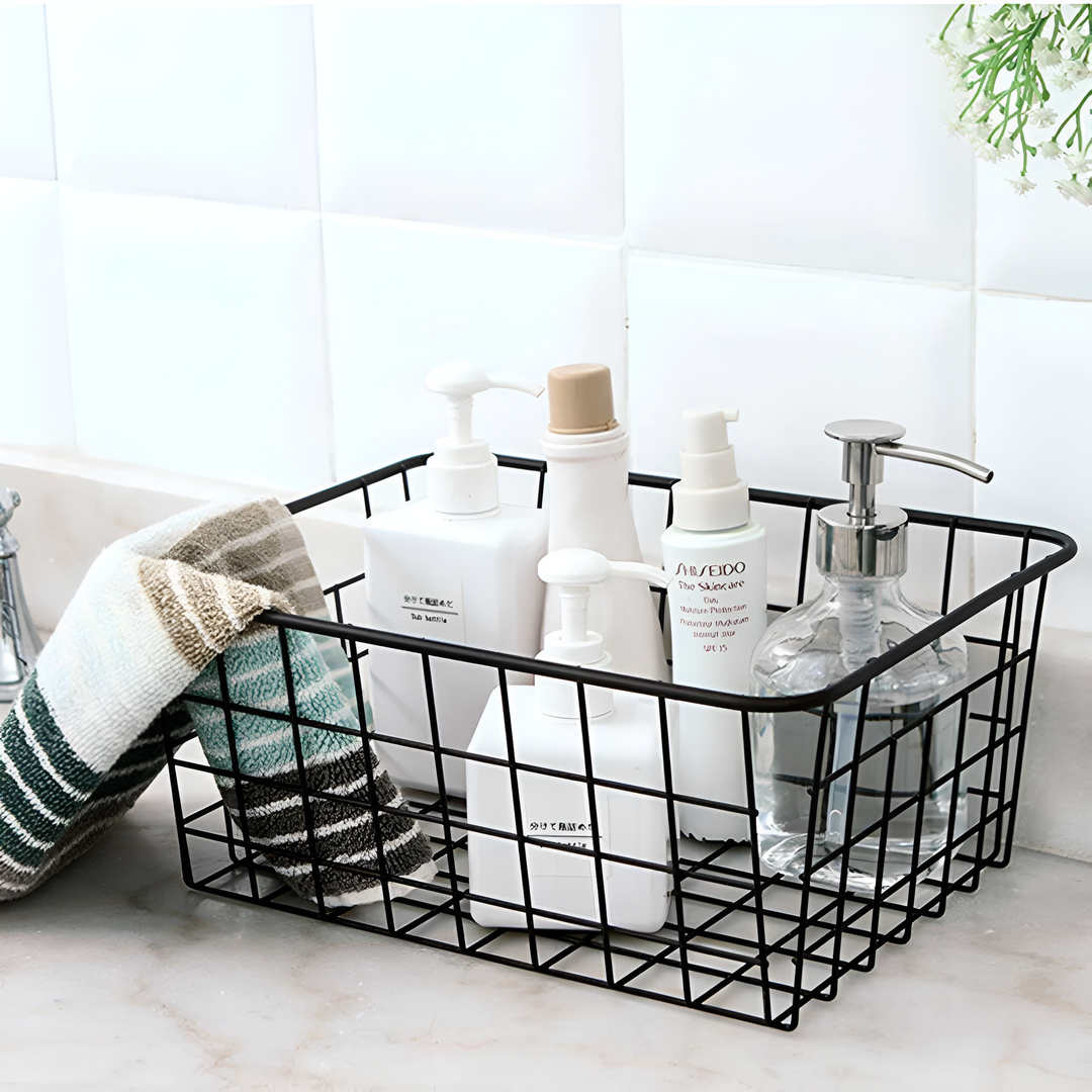Skanto | Moderne Wire Storage Basket med Håndtak – NeatBasket