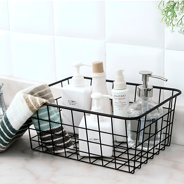 Skanto | Moderne Wire Storage Basket med Håndtak – NeatBasket