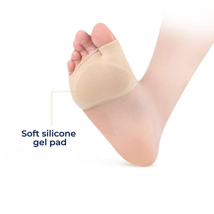 CushionFlex Fremre fotbeskyttelse | Silikon Gelpute - Absorberer støt på foten - Smertelindring - for Metatarsalgia - Daglig komfort Skanto