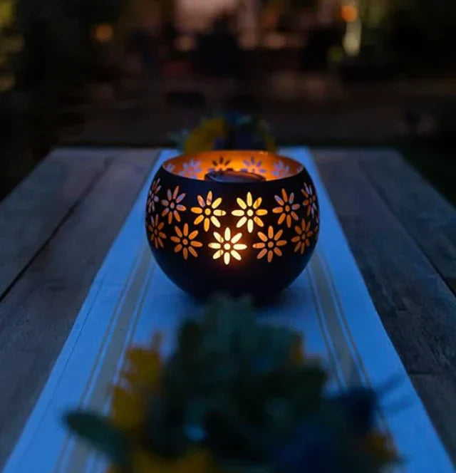 Skanto | Blomstermønster Lyslampe – Dekorativ LED Bordlampe for Stilfull Belysning