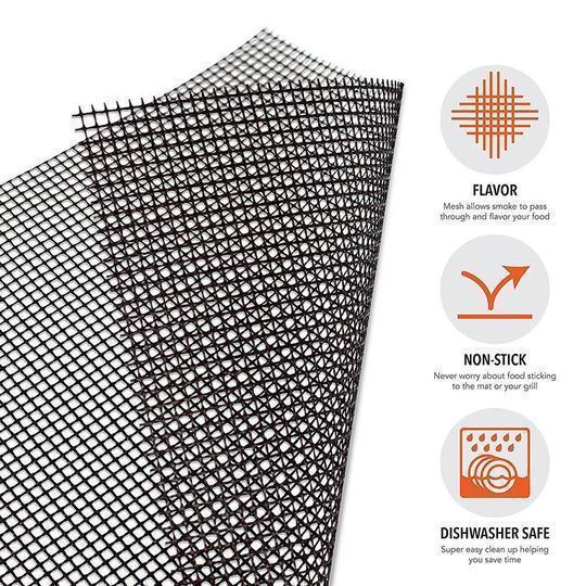Teflon Non-stick BBQ Grill Mesh Mat for Reusable Cleaning | Skanto