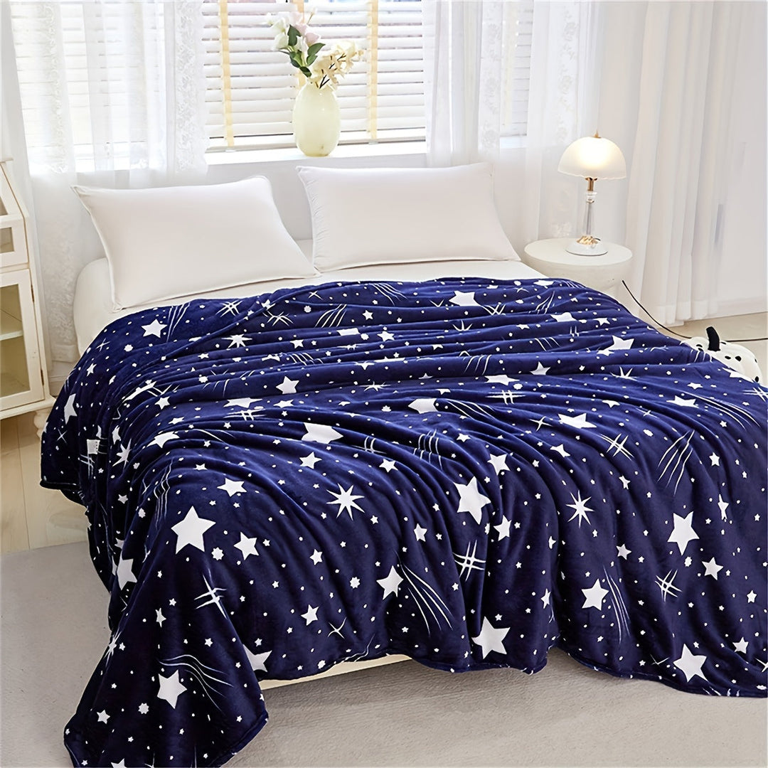 MeteorFleece – Myk Fleece Teppe med Meteor Mønster Skanto