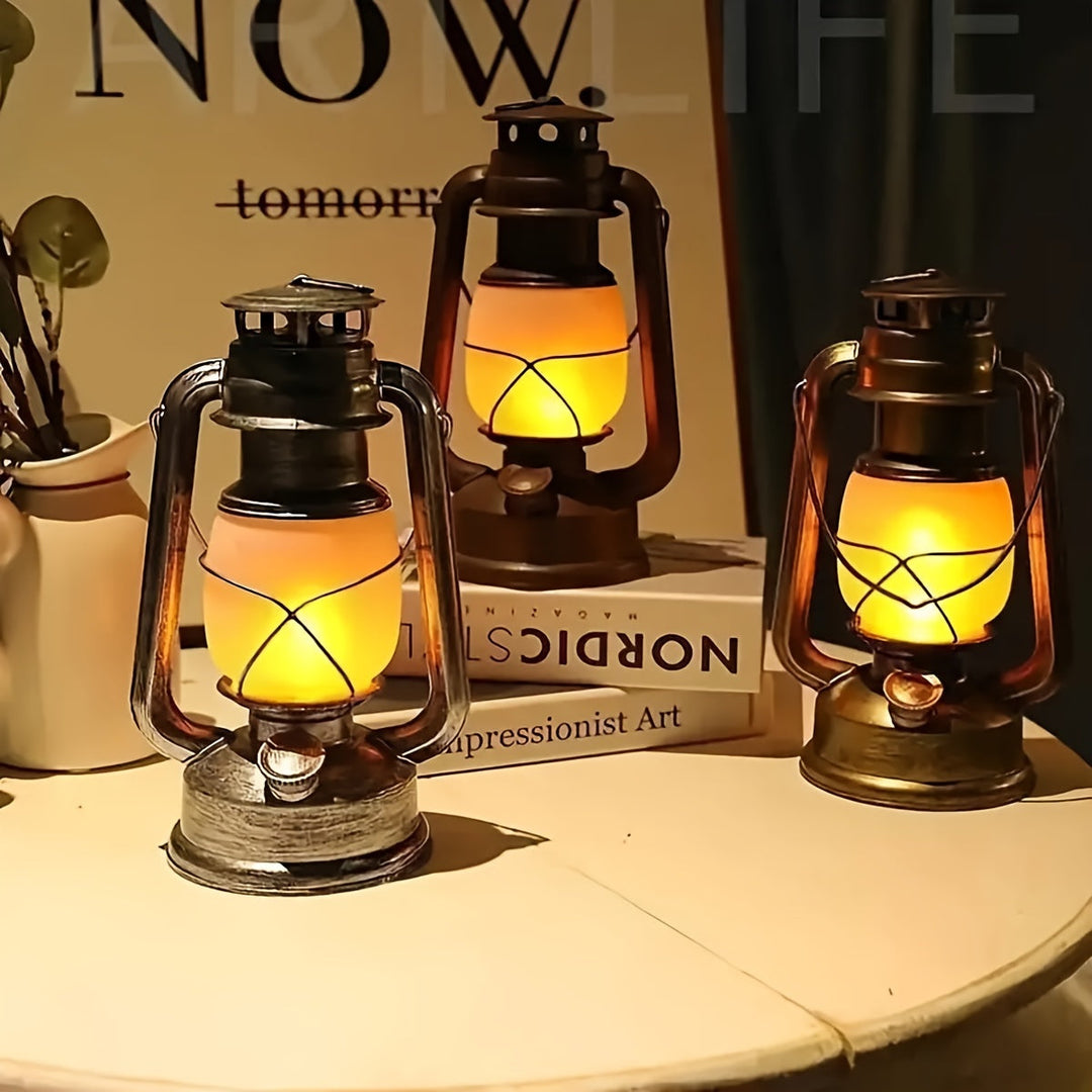 RetroGlow Lantern – Vintage LED Lantern med Flamme Lys Effekt | Skanto