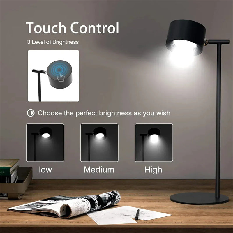 Berøringsfølsom LED bordlampe med magnetisk base. | Skanto