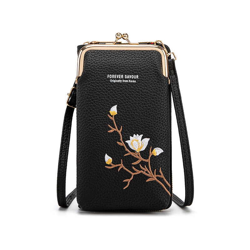 Skanto | Brodert kvinne crossbody lommebok